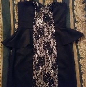 Black Satin mini Cocktail dress